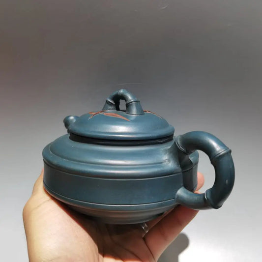 Chinese Yixing Zisha Clay Teapot  Double color bamboo leaf Pot  Gu Jingzhou 400ml