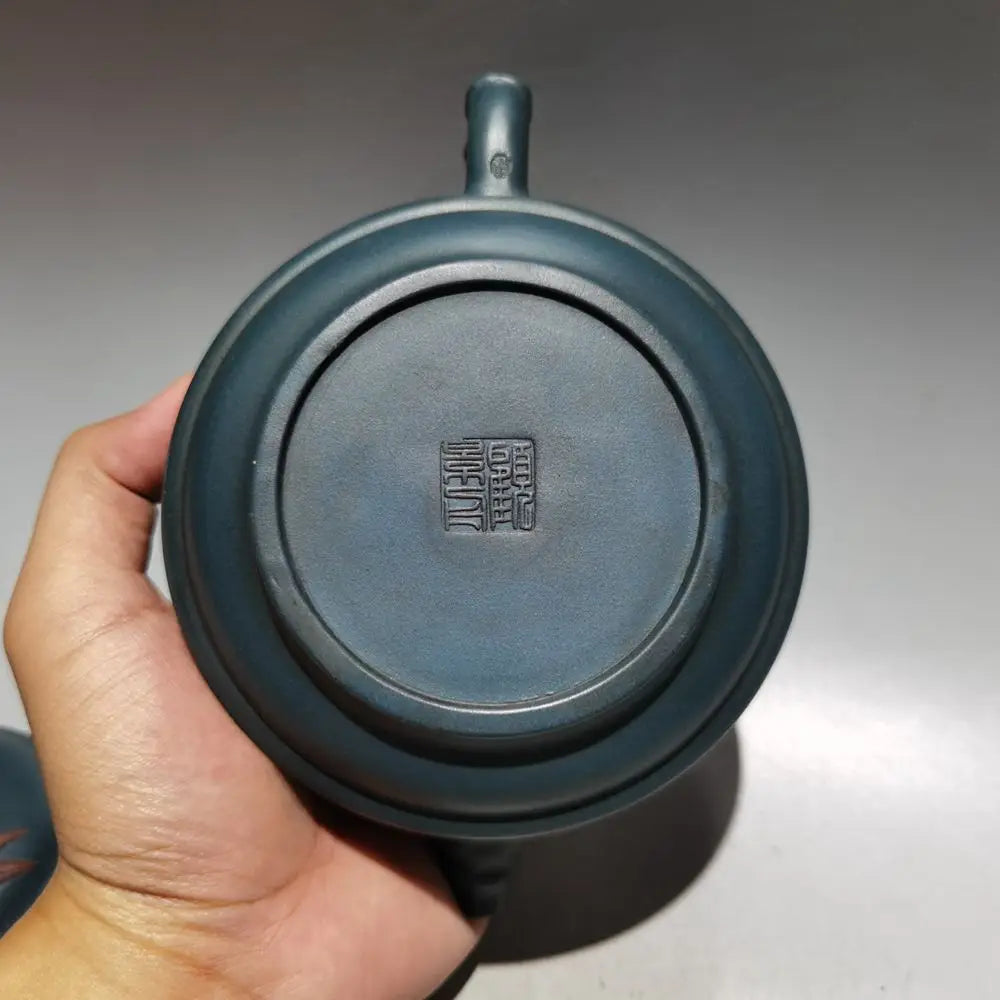 Chinese Yixing Zisha Clay Teapot  Double color bamboo leaf Pot  Gu Jingzhou 400ml