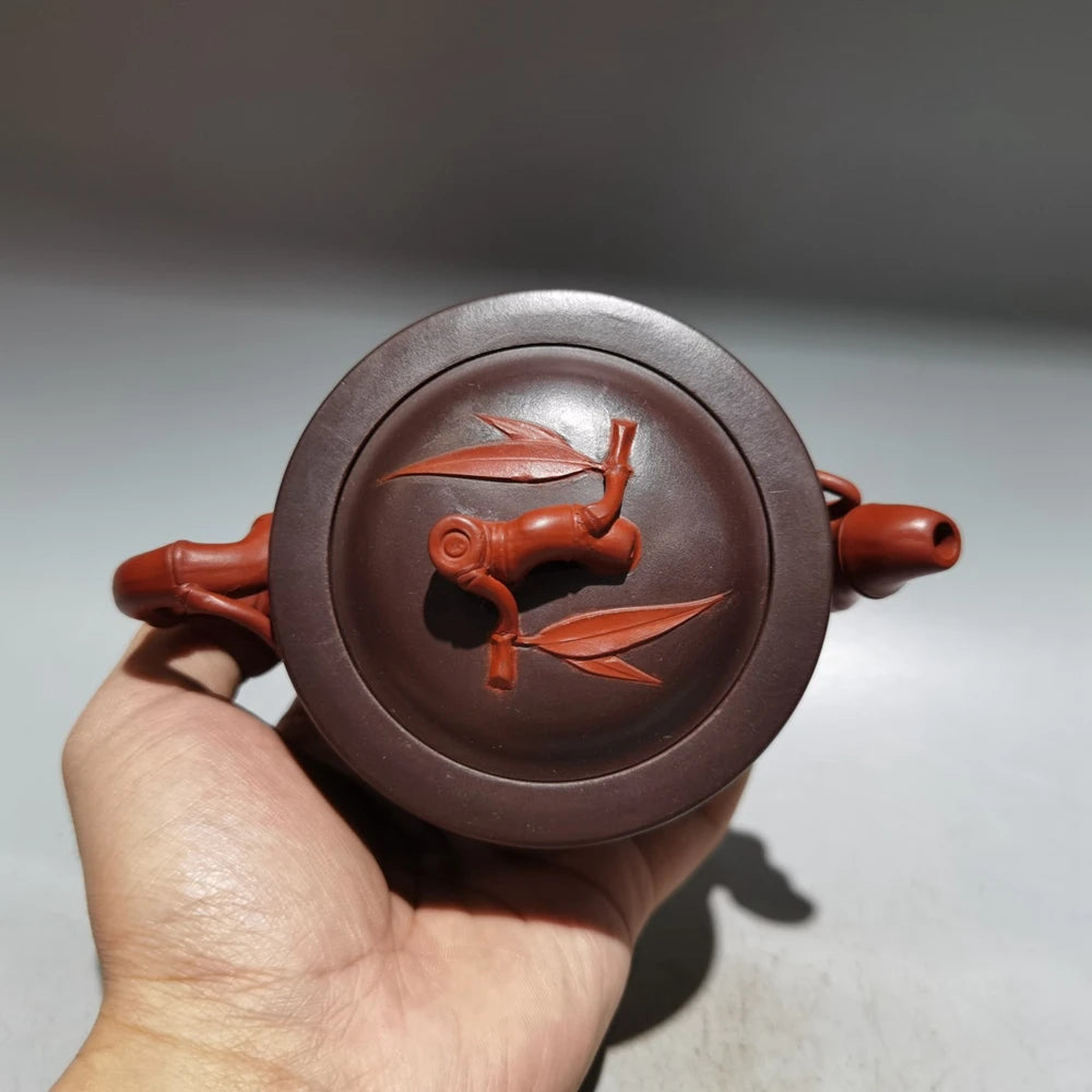 Chinese Yixing Zisha Clay Teapot  Double color bamboo section Pot Gu Jingzhou 240ml