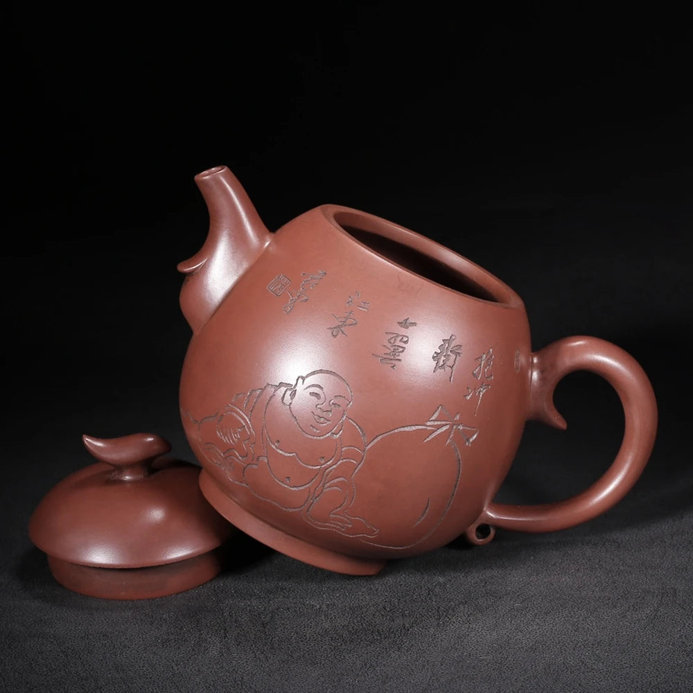 Chinese Yixing Zisha Clay Teapot  Dragon Egg Pot Fan Zeng Gu Jingzhou 600ml