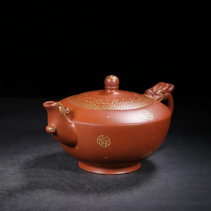 Chinese Yixing Zisha Clay Teapot  Dragon Phoenix Chengxiang Pot Jinding trademark 450ml