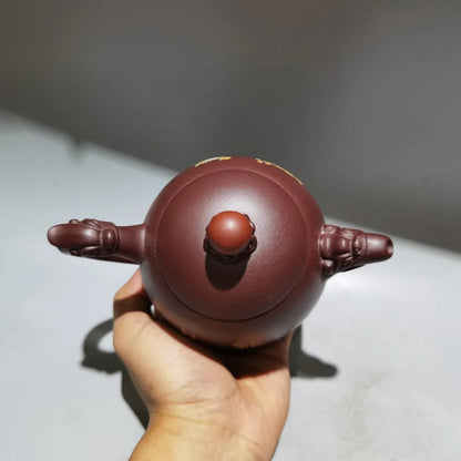 Chinese Yixing Zisha Clay Teapot  Dragon Phoenix Pot Zhou Guojun 480ml