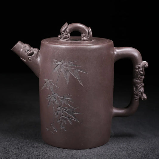 Chinese Yixing Zisha Clay Teapot  Dragon Pillar Pot Jinding trademark 400ml