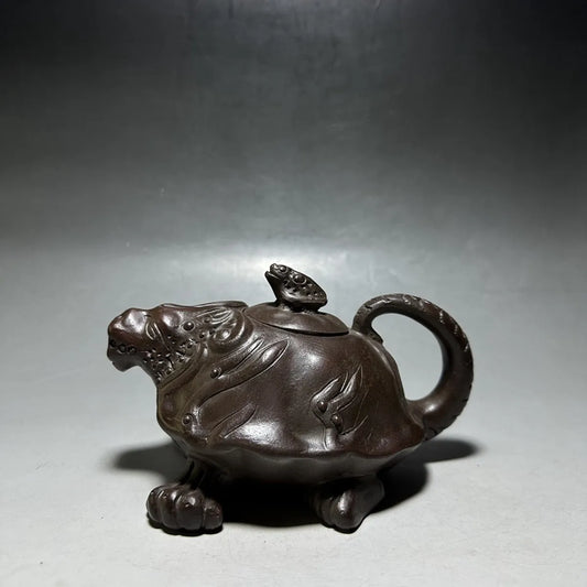 Chinese Yixing Zisha Clay Teapot  Dragon Turtle Pot Made by Emperor Qianlong 450ml