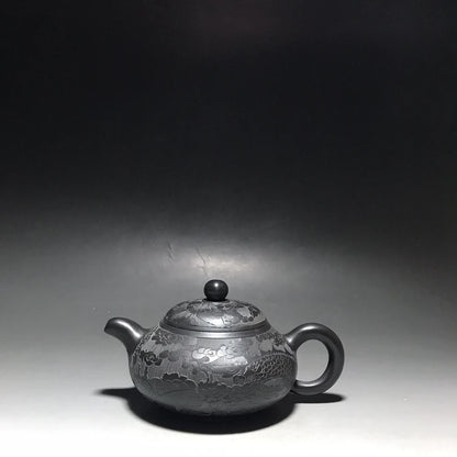 Chinese Yixing Zisha Clay Teapot  Dragon patterned jade milk Pot  Yin Zhenting 300ml