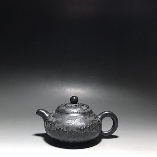 Chinese Yixing Zisha Clay Teapot  Dragon patterned jade milk Pot  Yin Zhenting 300ml
