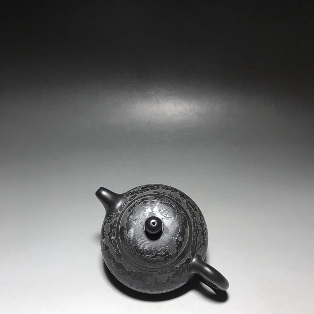 Chinese Yixing Zisha Clay Teapot  Dragon patterned jade milk Pot  Yin Zhenting 300ml