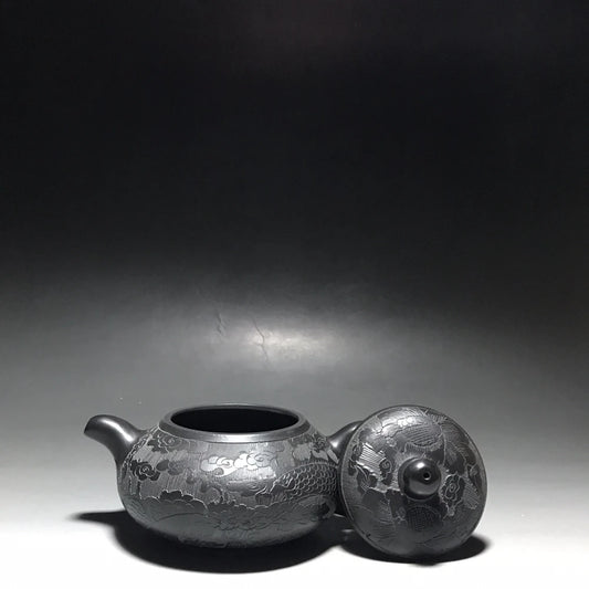 Chinese Yixing Zisha Clay Teapot  Dragon patterned jade milk Pot  Yin Zhenting 300ml