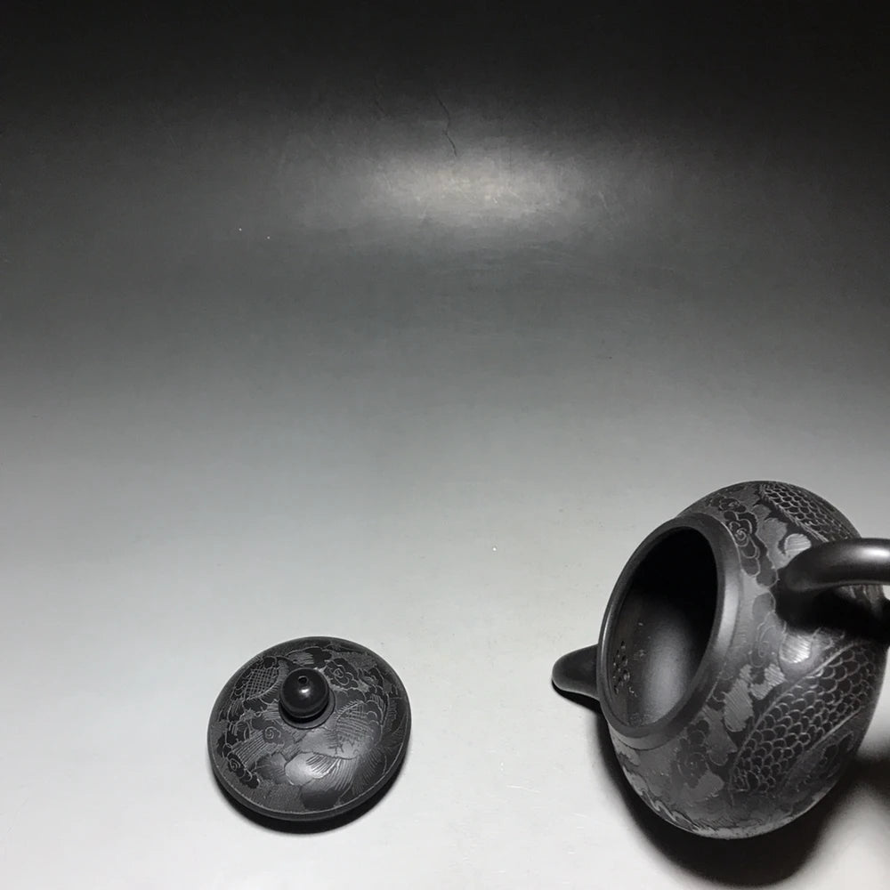 Chinese Yixing Zisha Clay Teapot  Dragon patterned jade milk Pot  Yin Zhenting 300ml