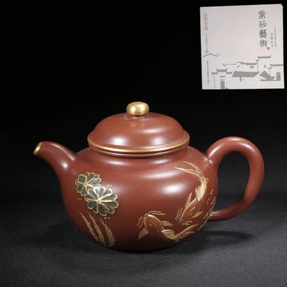 Chinese Yixing Zisha Clay Teapot  Duo Yuan Pot  Jingzhou handcrafted 350ml