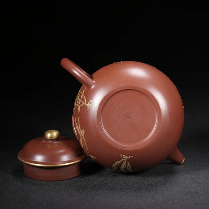 Chinese Yixing Zisha Clay Teapot  Duo Yuan Pot  Jingzhou handcrafted 350ml