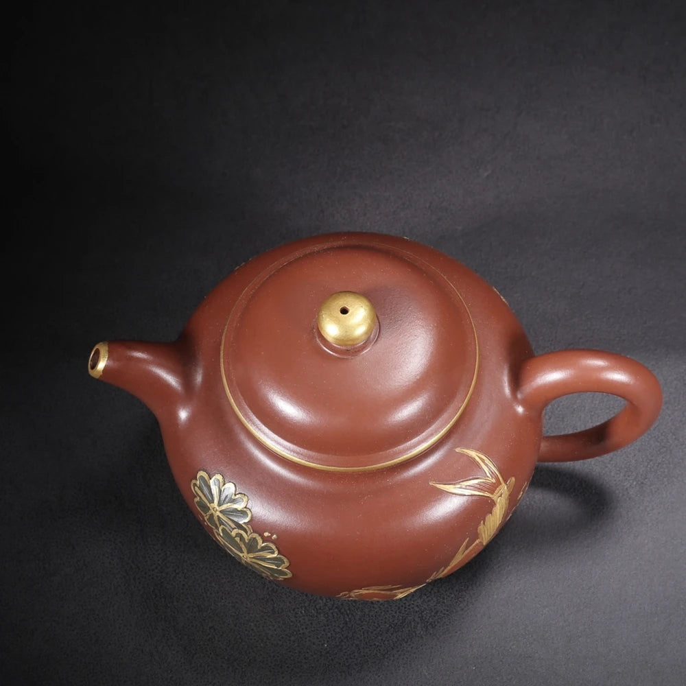 Chinese Yixing Zisha Clay Teapot  Duo Yuan Pot  Jingzhou handcrafted 350ml