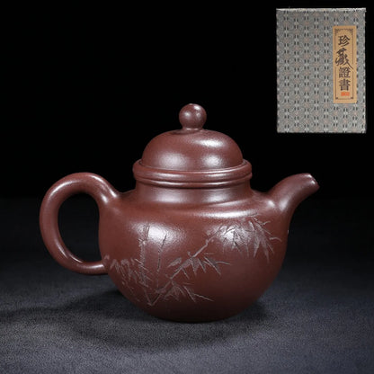 Chinese Yixing Zisha Clay Teapot  Duoqiu Pot Yixing Shushan Ceramic Industry Cooperative 250ml