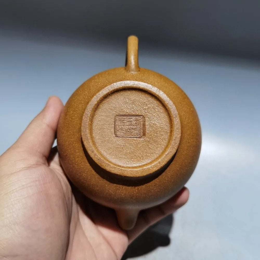 Chinese Yixing Zisha Clay Teapot  Eggplant section Pot Zhejiang Ning Yucheng Kiln 180ml