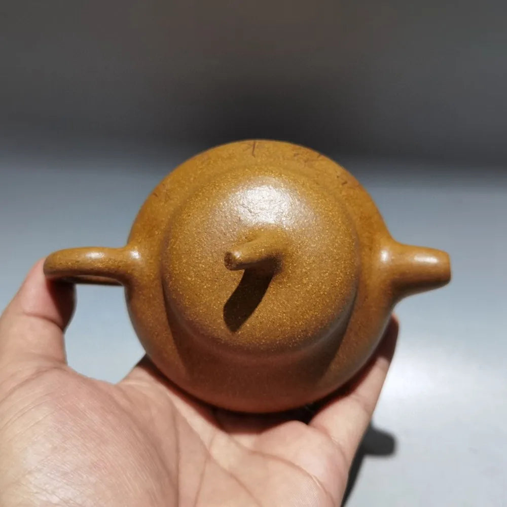 Chinese Yixing Zisha Clay Teapot  Eggplant section Pot Zhejiang Ning Yucheng Kiln 180ml