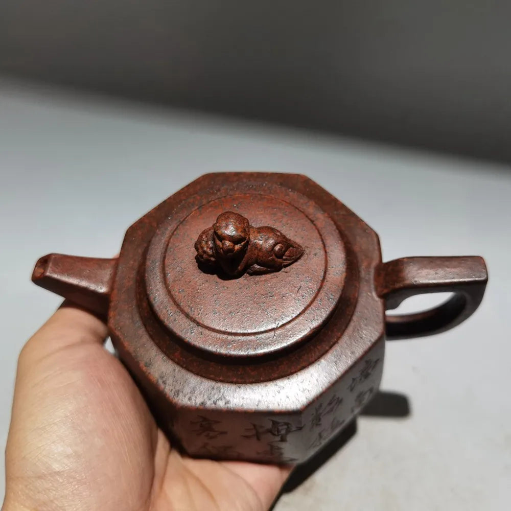 Chinese Yixing Zisha Clay Teapot  Eightfold Beast Zun Pot Gu Jingzhou 240ml