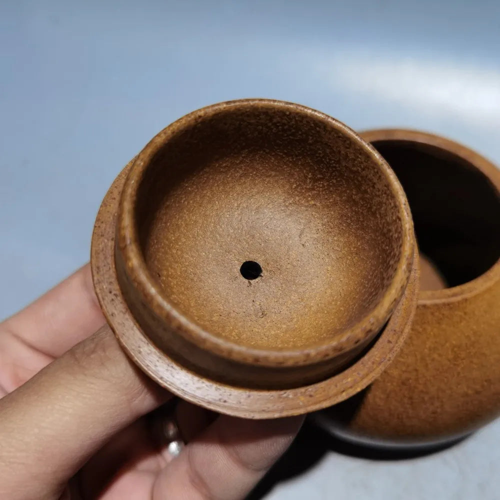 Chinese Yixing Zisha Clay Teapot  Engraved Pot Zhejiang Ning Yucheng Kiln 220ml