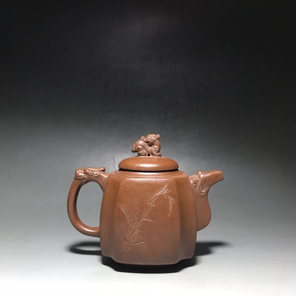 Chinese Yixing Zisha Clay Teapot  Engraving Dragon Zun Pot  Chen Mingyuan 450ml
