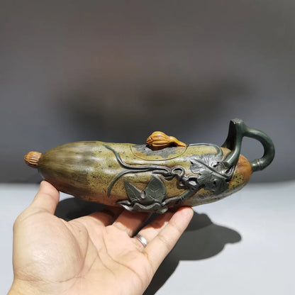 Chinese Yixing Zisha Clay Teapot  Feihuang Tengda pot Jiang Yanting Republic of China green mud 280ml