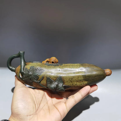 Chinese Yixing Zisha Clay Teapot  Feihuang Tengda pot Jiang Yanting Republic of China green mud 280ml