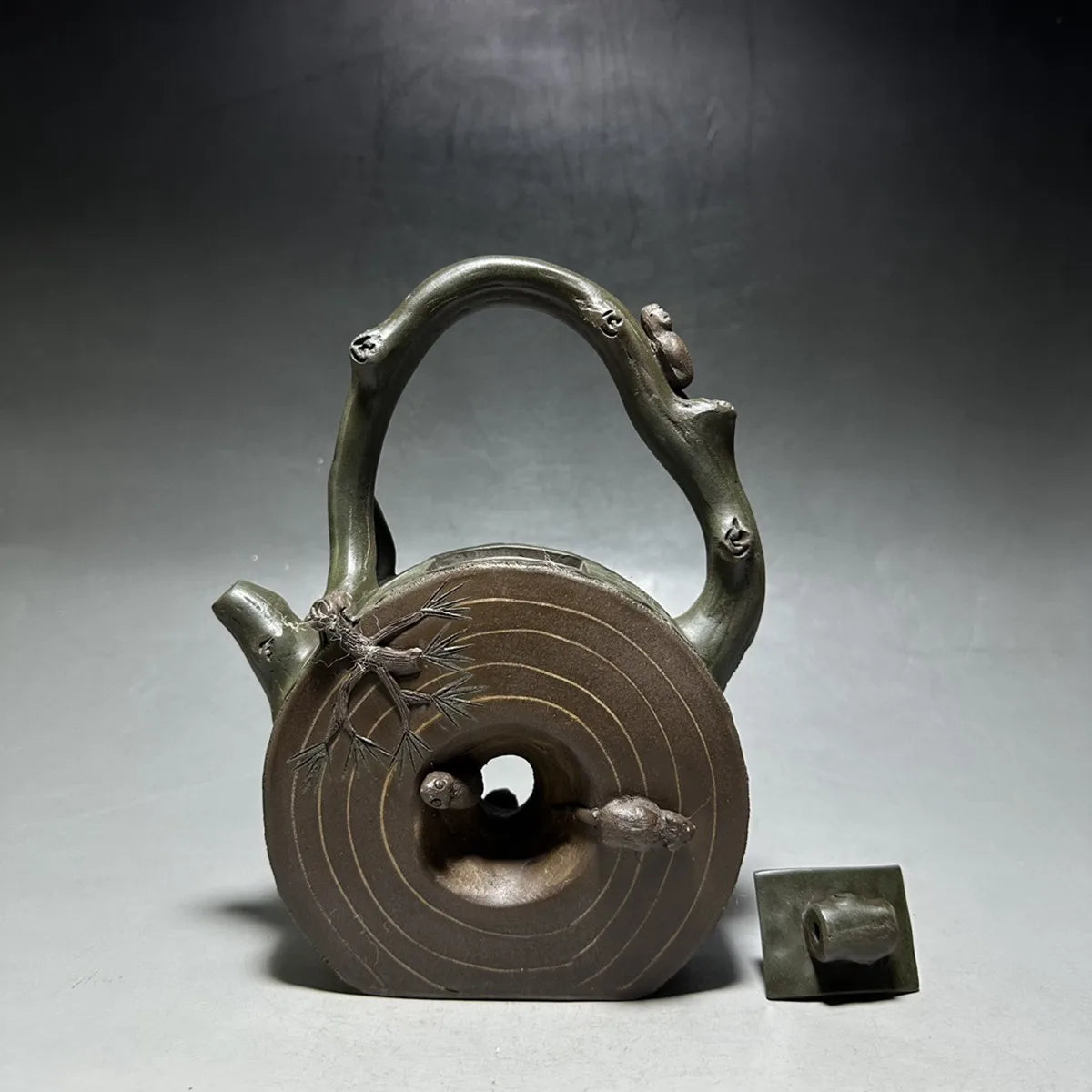 Chinese Yixing Zisha Clay Teapot  Five Rats Pull Wealth Pot Jiang Rong 480ml