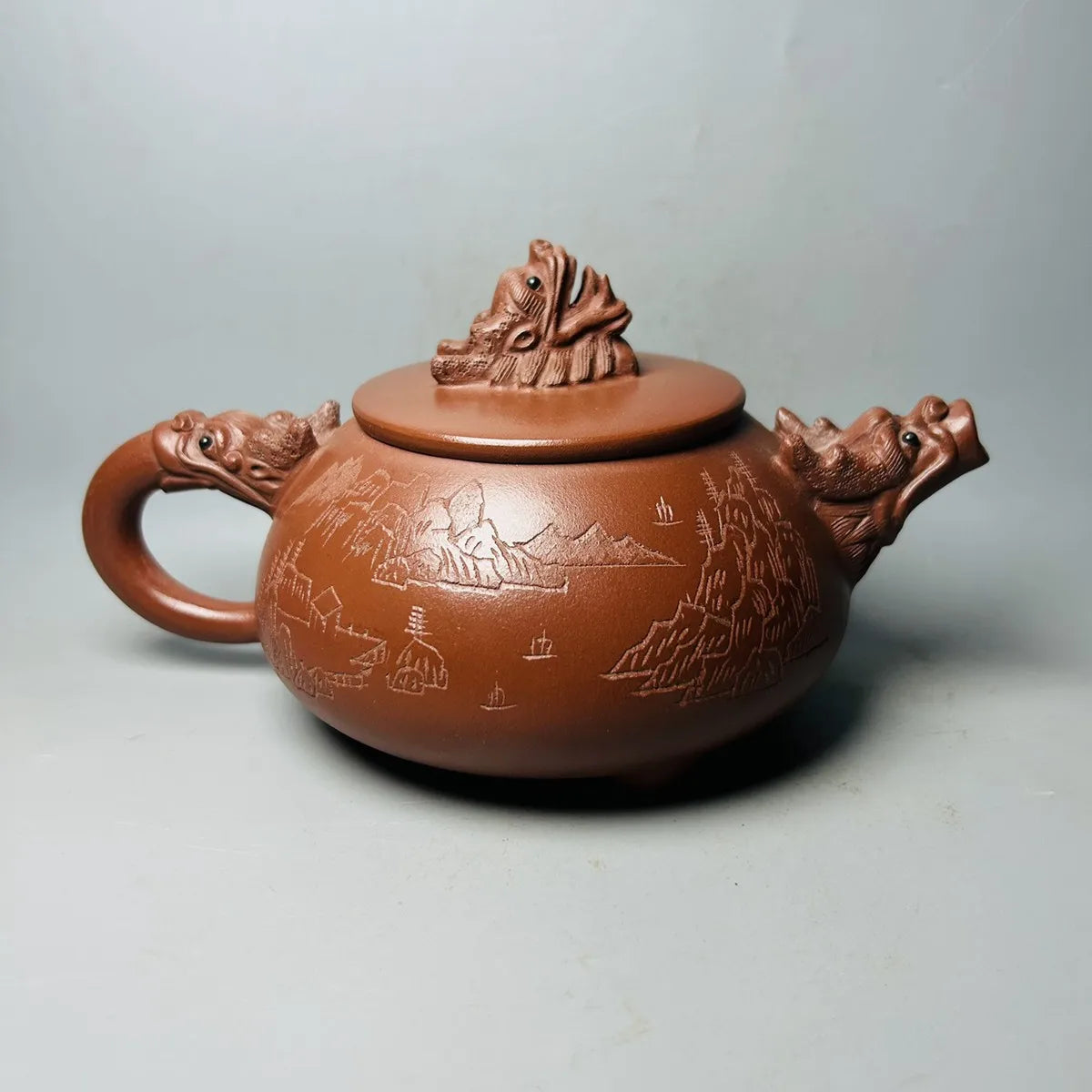 Chinese Yixing Zisha Clay Teapot  Flying Dragon in the Sky Pot Gu Jingzhou 500ml