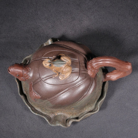 Chinese Yixing Zisha Clay Teapot  Frog Fun Pot  Jiang Yanting 280ml