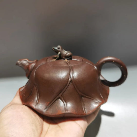 Chinese Yixing Zisha Clay Teapot  Frog Lotus Leaf Pot Chen Mingyuan 280ml