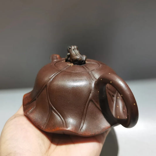 Chinese Yixing Zisha Clay Teapot  Frog Lotus Leaf Pot Chen Mingyuan 280ml