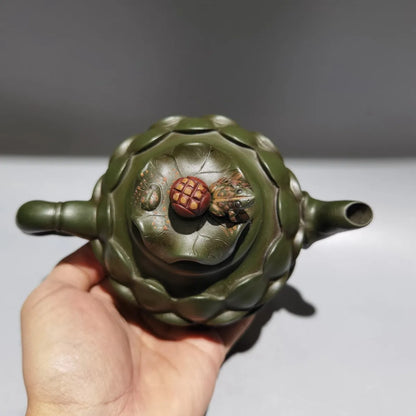 Chinese Yixing Zisha Clay Teapot  Frog Lotus Leaf Pot Jiang Rong 420ml