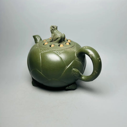 Chinese Yixing Zisha Clay Teapot  Frog Lotus Seed Pot Jiang Rong 300ml