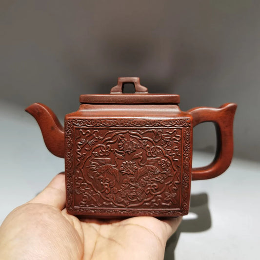 Chinese Yixing Zisha Clay Teapot  Fu Shou Shuangquan Pot Chen Mingyuan 260ml