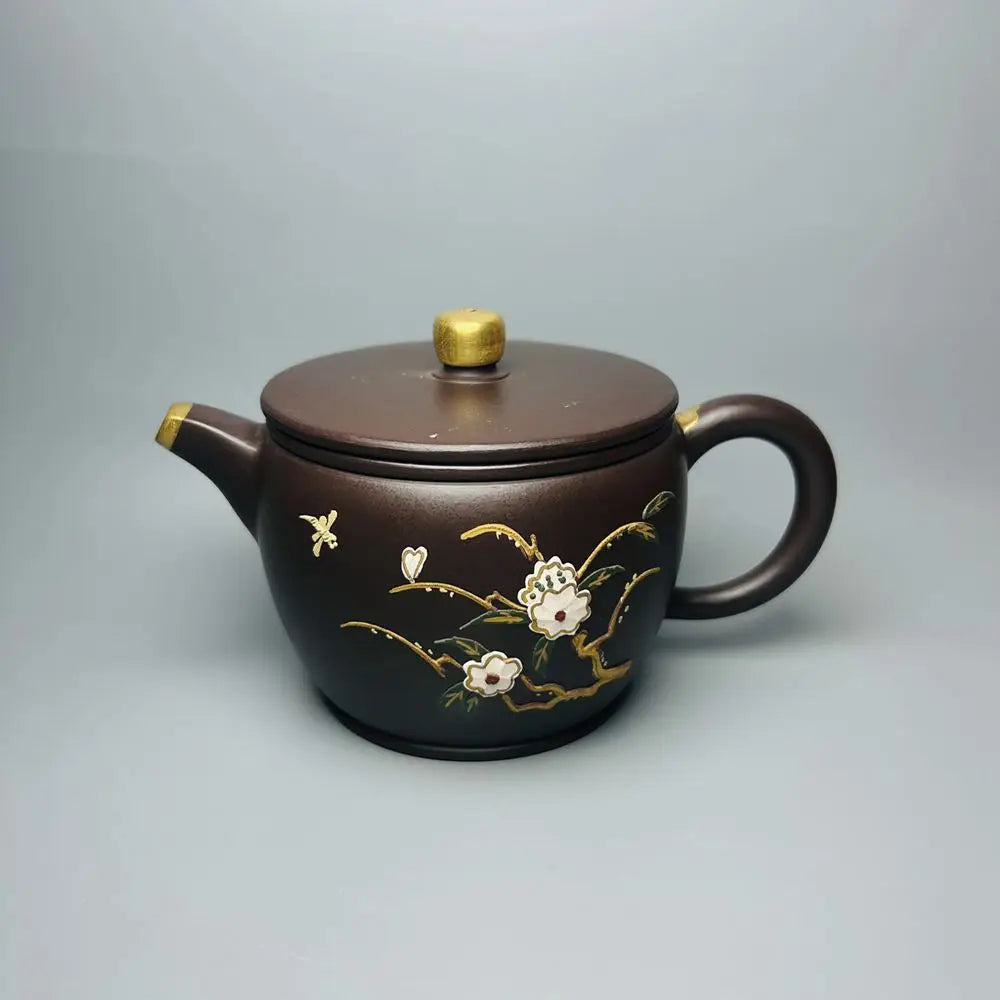 Chinese Yixing Zisha Clay Teapot  Gilded Han Tile Pot Zhou Junjian 280ml