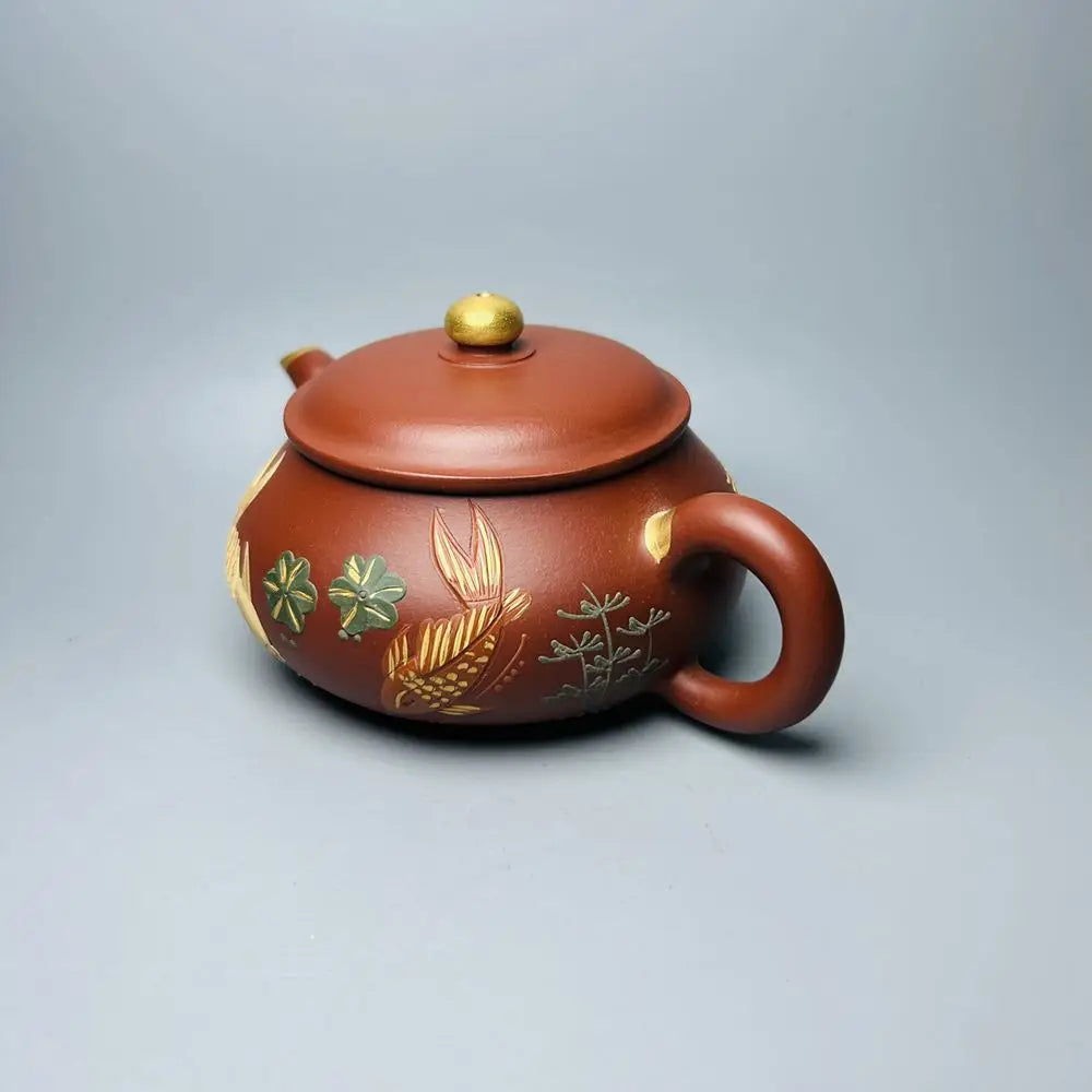 Chinese Yixing Zisha Clay Teapot  Gilded Ming Stove pot Yixing, China 260ml