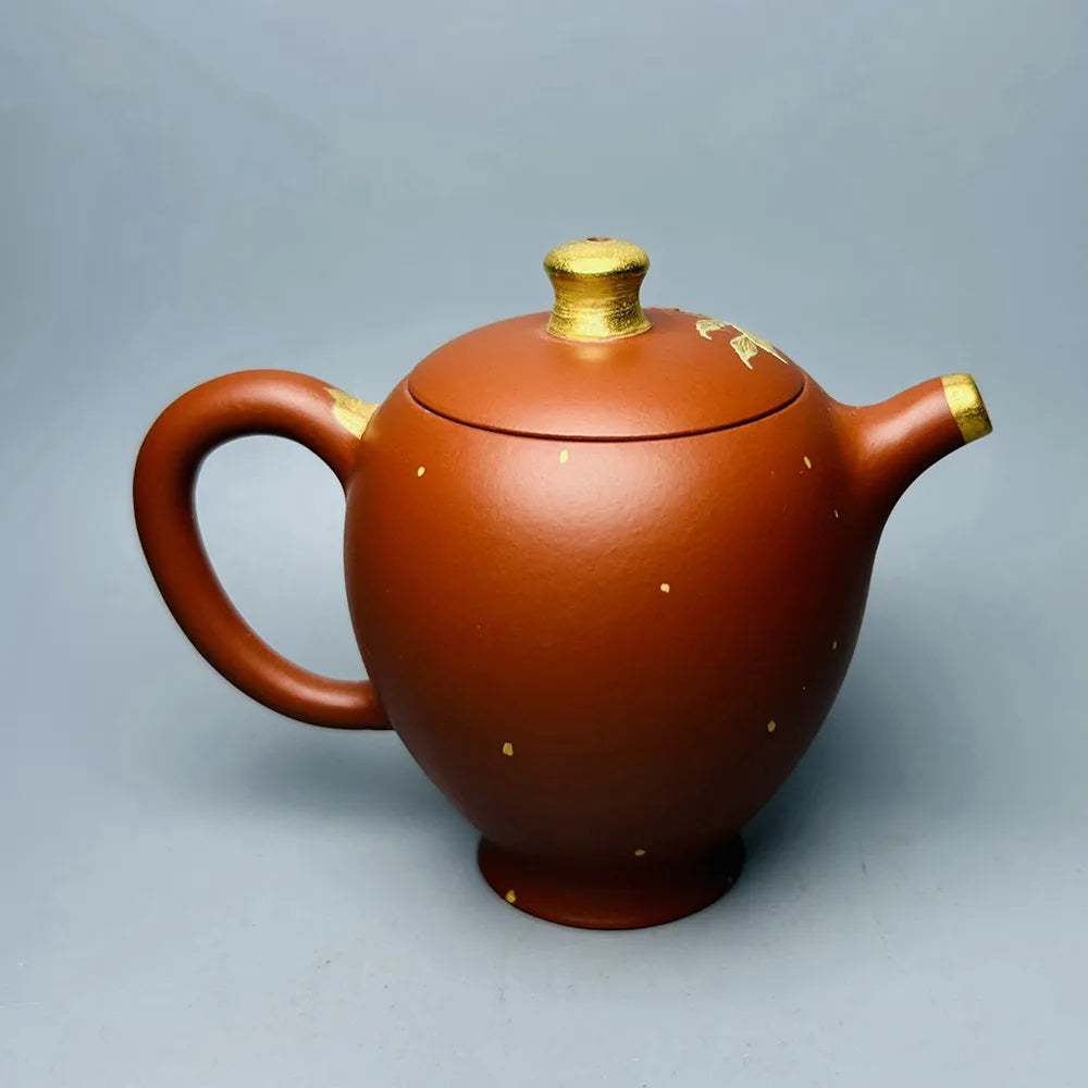 Chinese Yixing Zisha Clay Teapot  Gilded Pot  Zhou Guojun 110ml