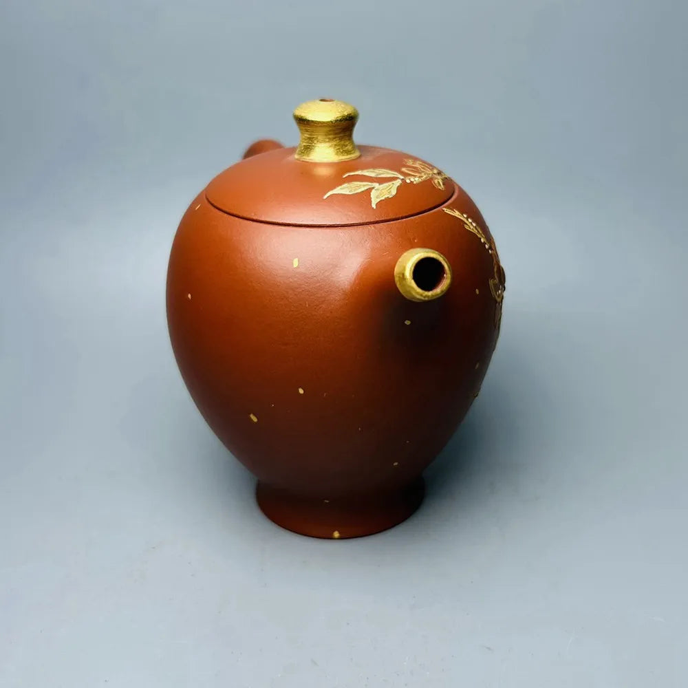 Chinese Yixing Zisha Clay Teapot  Gilded Pot  Zhou Guojun 110ml