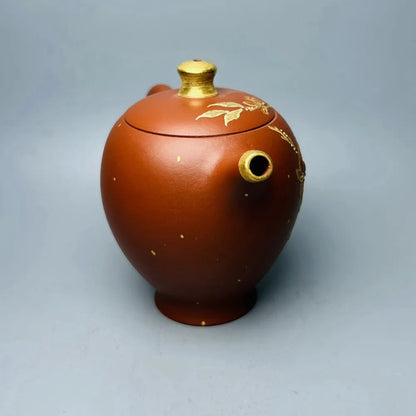 Chinese Yixing Zisha Clay Teapot  Gilded Pot  Zhou Guojun 110ml