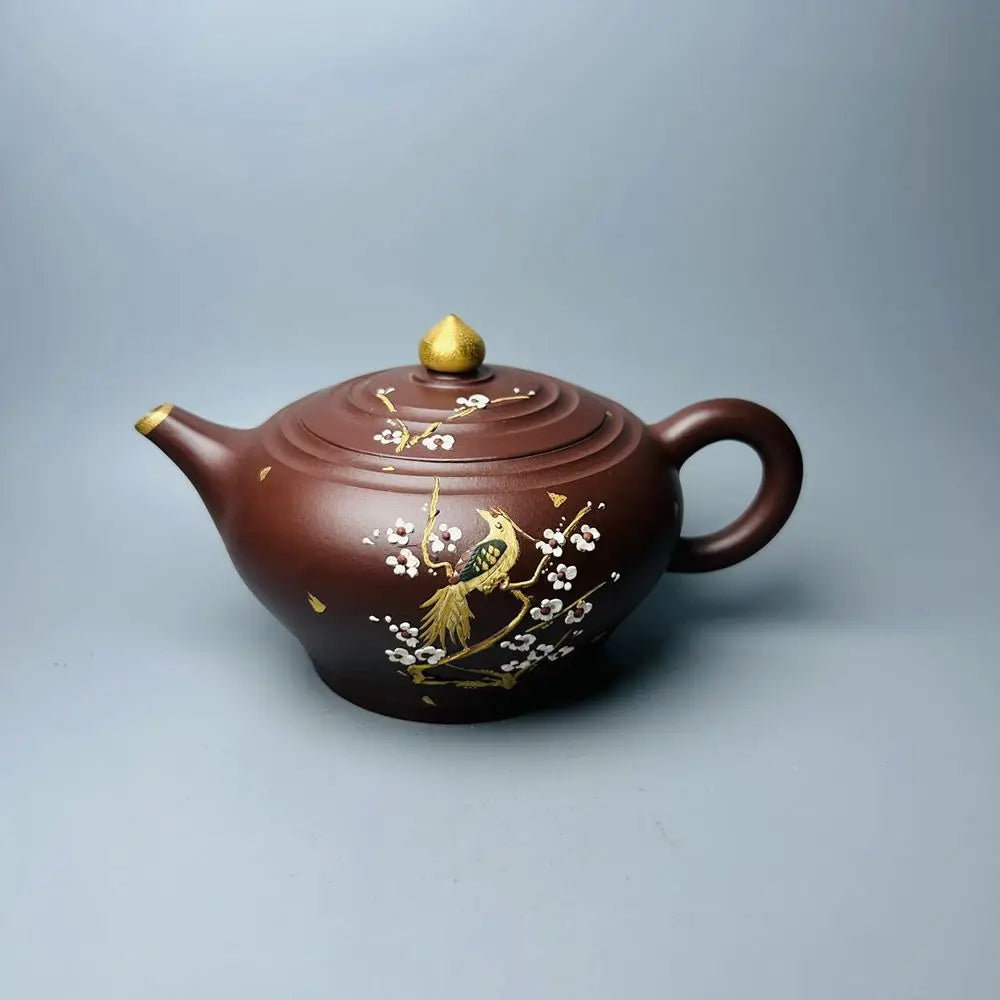 Chinese Yixing Zisha Clay Teapot  Gilding Pleasure on the brow pot Zhou Guojun 260ml