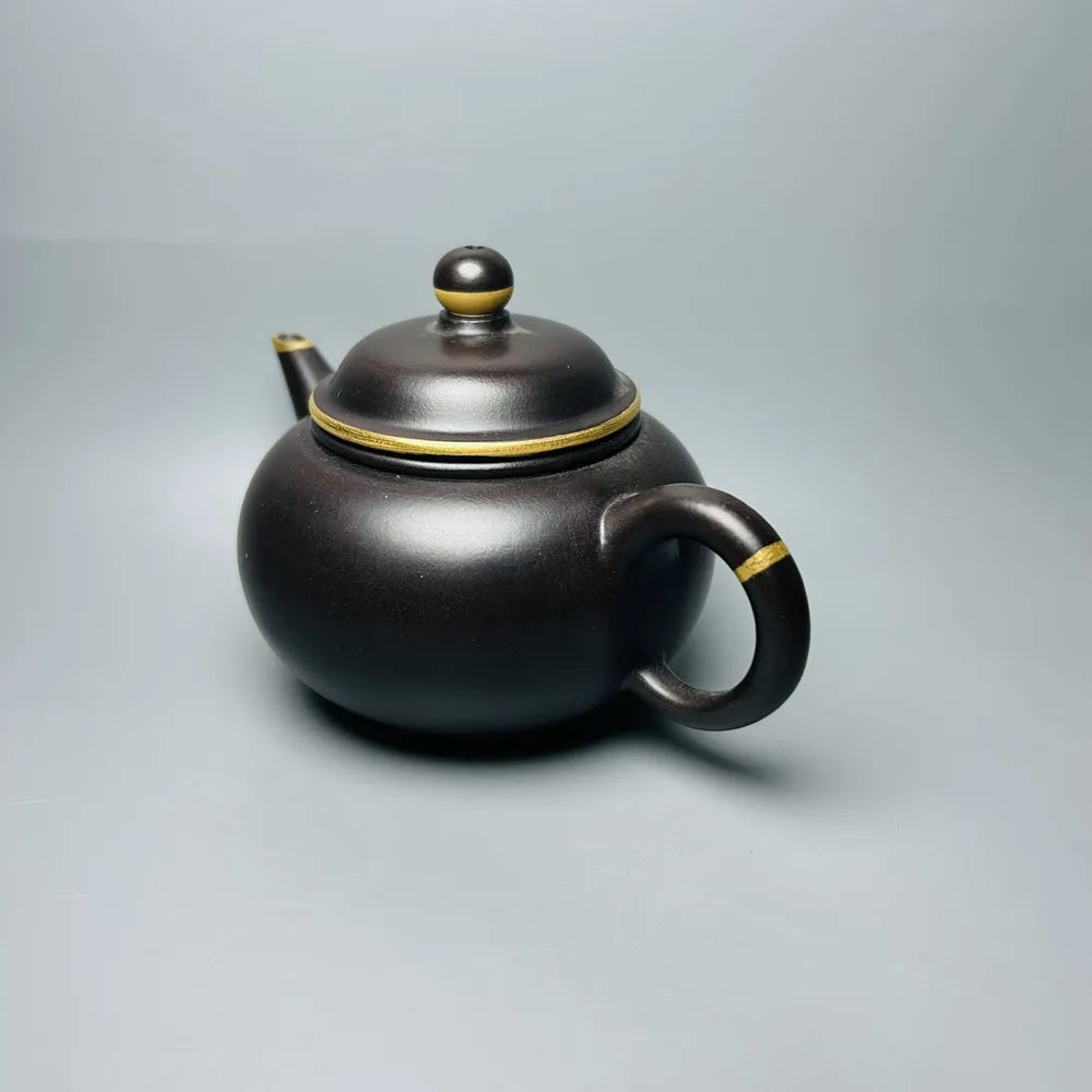 Chinese Yixing Zisha Clay Teapot  Gilding level Pot  He Gaorong 260ml