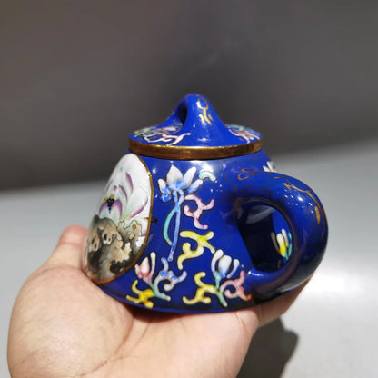 Chinese Yixing Zisha Clay Teapot  Gold enamel Pot Jinding trademark 360ml