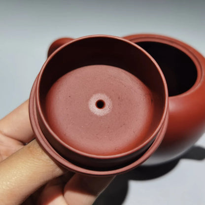 Chinese Yixing Zisha Clay Teapot  Gold engraved and painted Pot Iron Painting Pavilion 420ml