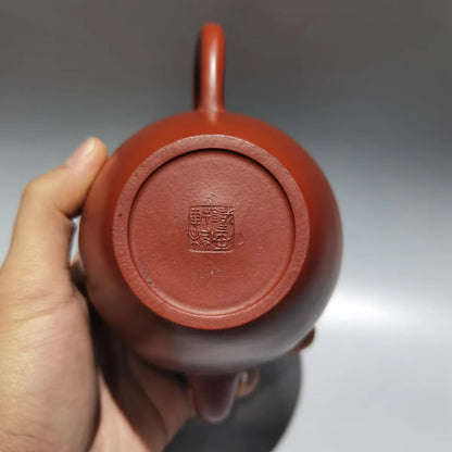 Chinese Yixing Zisha Clay Teapot  Gold engraved and painted Pot Iron Painting Pavilion 420ml
