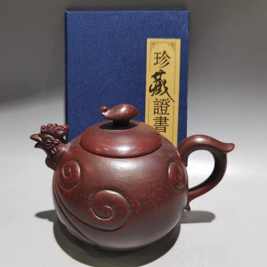 Chinese Yixing Zisha Clay Teapot  Golden Rooster Kiln Transformation Pot Gu Jingzhou Raw ore slope reducing mud 360ml