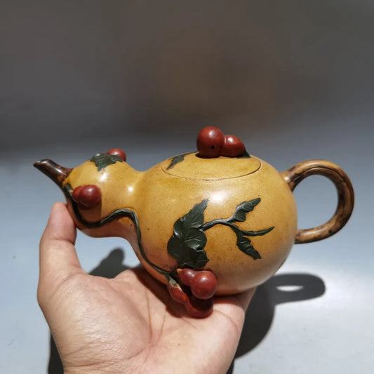 Chinese Yixing Zisha Clay Teapot  Gourd Pot Jiang Yanting 320ml