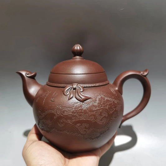 Chinese Yixing Zisha Clay Teapot  Gourd Pot Jinding trademark 880ml