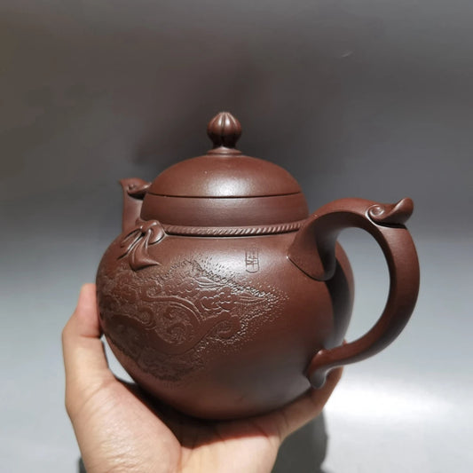 Chinese Yixing Zisha Clay Teapot  Gourd Pot Jinding trademark 880ml