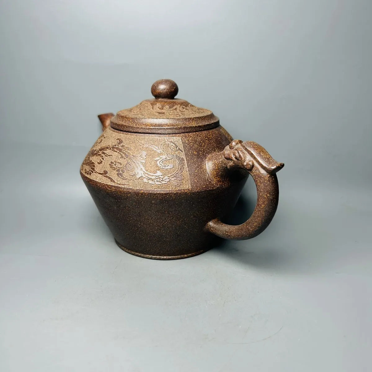 Chinese Yixing Zisha Clay Teapot Gu Long Kiln Chai Shao Double Dragon Pot Gu Jingzhou 400ml
