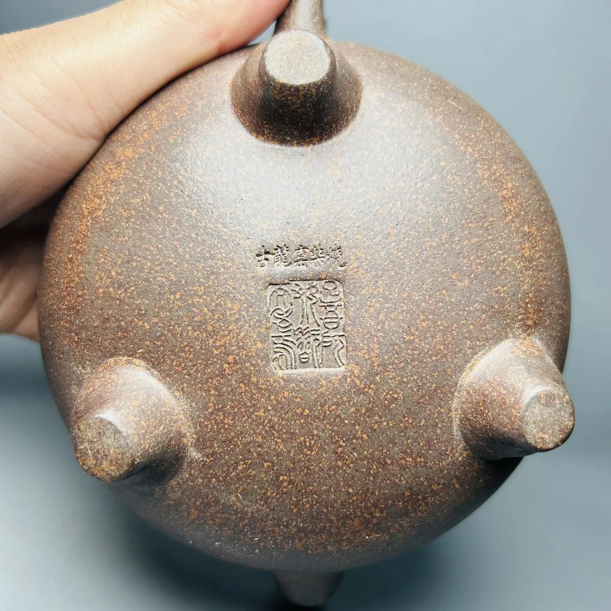 Chinese Yixing Zisha Clay Teapot Gu Long Kiln Chai Shao Three Legged Dragon Pot  Gu Jingzhou 500ml