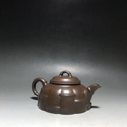 Chinese Yixing Zisha Clay Teapot  Half Moon Bamboo Joint Pot Gu Jingzhou 220ml