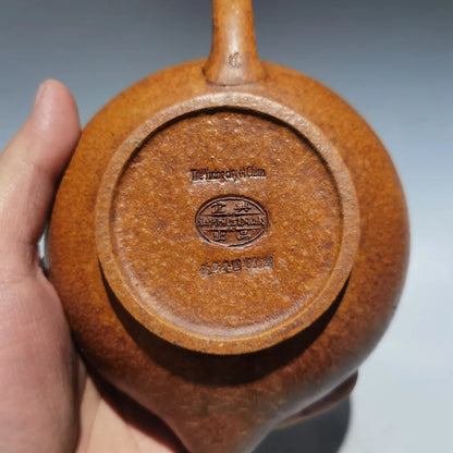 Chinese Yixing Zisha Clay Teapot  Han Flat Pot State Guesthouse Gift 300ml